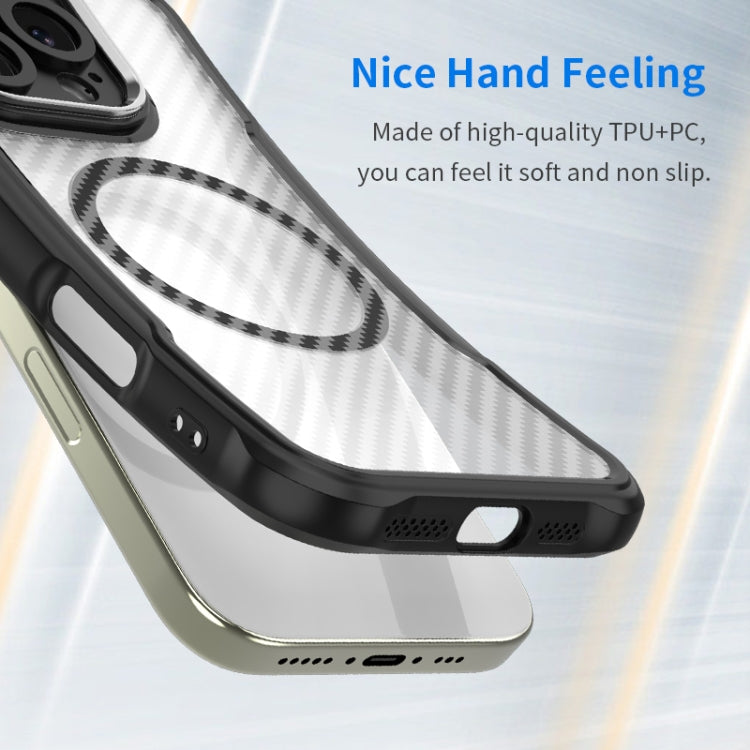 For Samsung Galaxy S25+ 5G Carbon Fiber Texture MagSafe Translucent Phone Case(Black) - Galaxy S25+ 5G Cases by PMC Jewellery | Online Shopping South Africa | PMC Jewellery | Buy Now Pay Later Mobicred