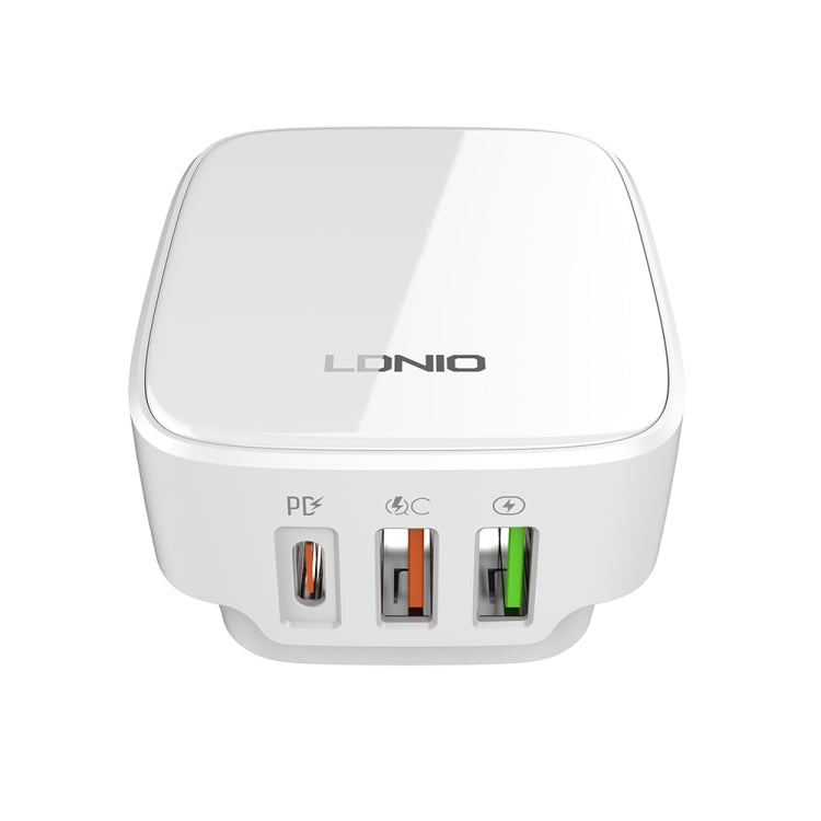 LDNIO Q334 32W Type-C + Dual USB Port Charger with 1m USB-C / Type-C Data Cable, Plug Type:US Plug(White) - USB Charger by LDNIO | Online Shopping South Africa | PMC Jewellery | Buy Now Pay Later Mobicred