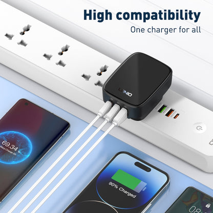 LDNIO Q334 32W Type-C + Dual USB Port Charger with 1m USB-C / Type-C Data Cable, Plug Type:UK Plug(Black) - USB Charger by LDNIO | Online Shopping South Africa | PMC Jewellery | Buy Now Pay Later Mobicred