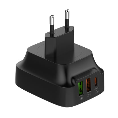 LDNIO Q334 32W Type-C + Dual USB Port Charger with 1m USB-C / Type-C to USB-C / Type-C Data Cable, Plug Type:EU Plug(Black) - USB Charger by LDNIO | Online Shopping South Africa | PMC Jewellery | Buy Now Pay Later Mobicred