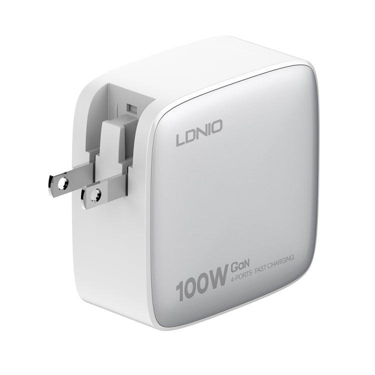 LDNIO Q408 100W GaN USB+3 USB-C / Type-C Interface Charger with 1m 100W USB-C / Type-C to USB-C / Type-C Data Cable, Plug Type:US Plug(White) - USB Charger by LDNIO | Online Shopping South Africa | PMC Jewellery | Buy Now Pay Later Mobicred