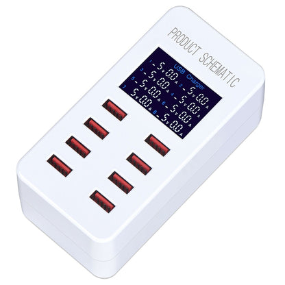 A8B 50W 8 Ports USB Smart Charging Station with Digital Display, Plug:AU Plug - Multifunction Charger by PMC Jewellery | Online Shopping South Africa | PMC Jewellery | Buy Now Pay Later Mobicred