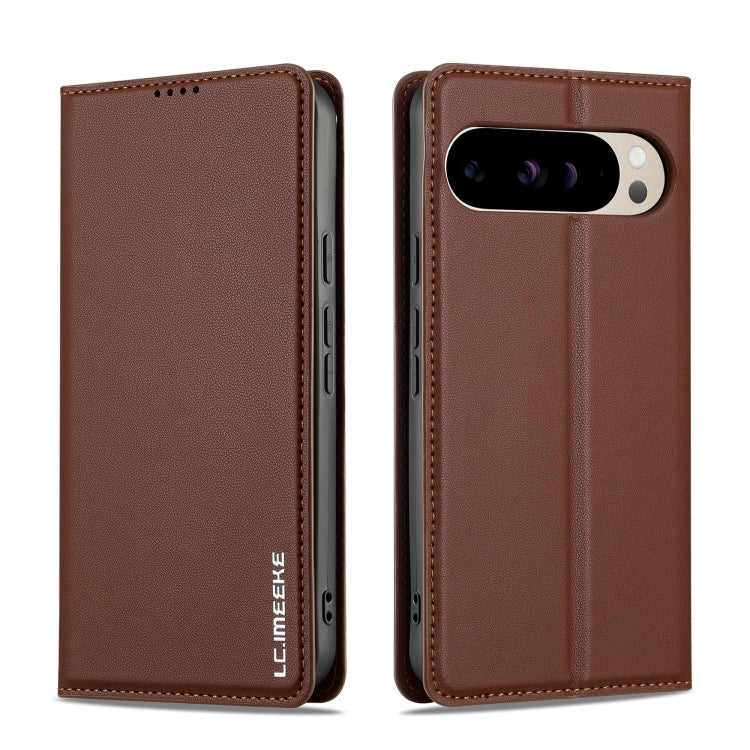 For Google Pixel 9 Pro XL LC.IMEEKE L1 Series Frosted Fine Texture PU Phone Case(Brown) - Google Cases by LC.IMEEKE | Online Shopping South Africa | PMC Jewellery | Buy Now Pay Later Mobicred