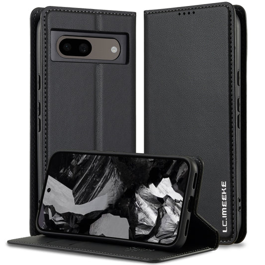 For Google Pixel 8A LC.IMEEKE L1 Series Frosted Fine Texture PU Phone Case(Black) - Google Cases by LC.IMEEKE | Online Shopping South Africa | PMC Jewellery | Buy Now Pay Later Mobicred