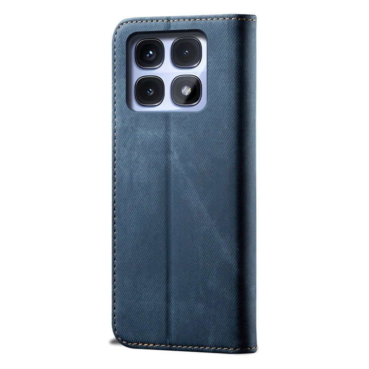 For Redmi K70 Ultra 5G Denim Texture Casual Style Horizontal Flip Leather Case(Blue) - Xiaomi Cases by PMC Jewellery | Online Shopping South Africa | PMC Jewellery | Buy Now Pay Later Mobicred