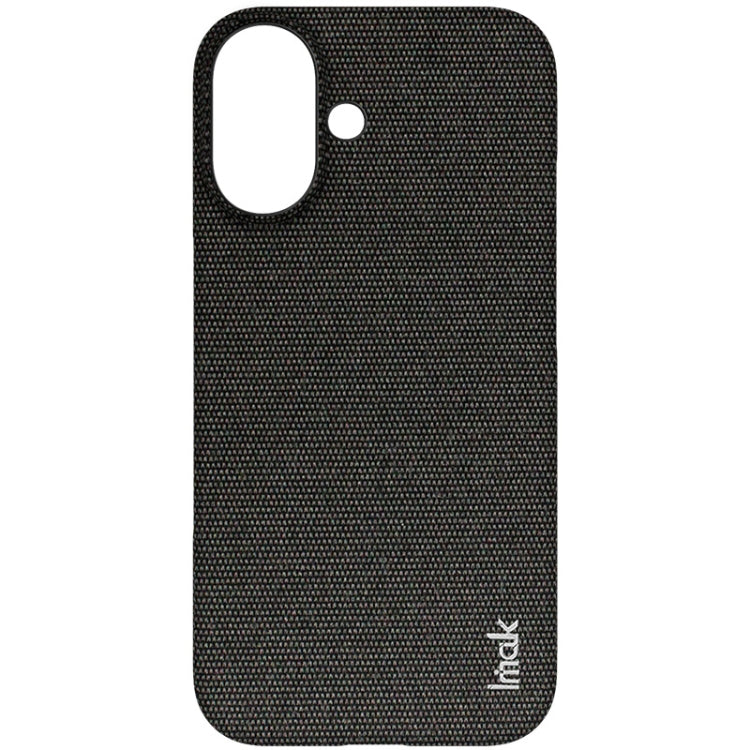 For iPhone 16 imak Ruiyi Series Cloth Texture PU + PC Phone Case(Black) - iPhone 16 Cases by imak | Online Shopping South Africa | PMC Jewellery | Buy Now Pay Later Mobicred