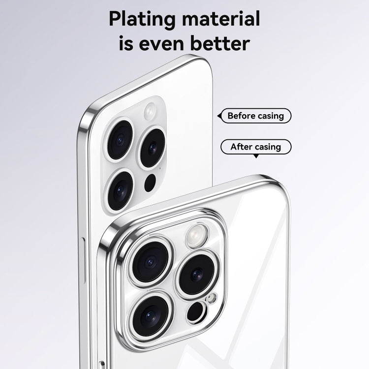 For iPhone 16 Plus SULADA  Electroplated Clear TPU Soft Frame Phone Case with Wrist Strap(Black) - iPhone 16 Plus Cases by SULADA | Online Shopping South Africa | PMC Jewellery | Buy Now Pay Later Mobicred