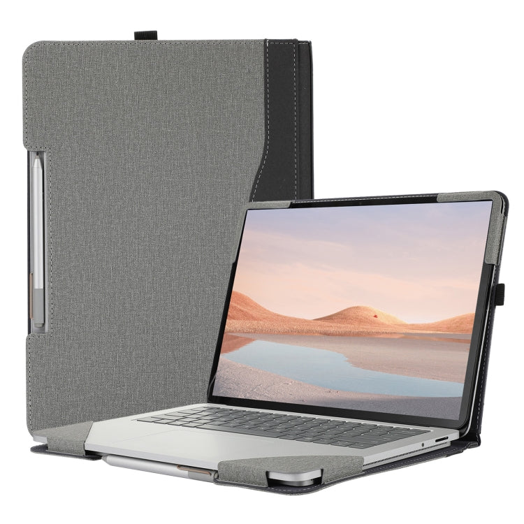 For Microsoft Surface Laptop Studio 2 Cotton Cloth Texture Leather Laptop Protective Case(Light Grey) - Screen & Keyboard Cover by PMC Jewellery | Online Shopping South Africa | PMC Jewellery | Buy Now Pay Later Mobicred