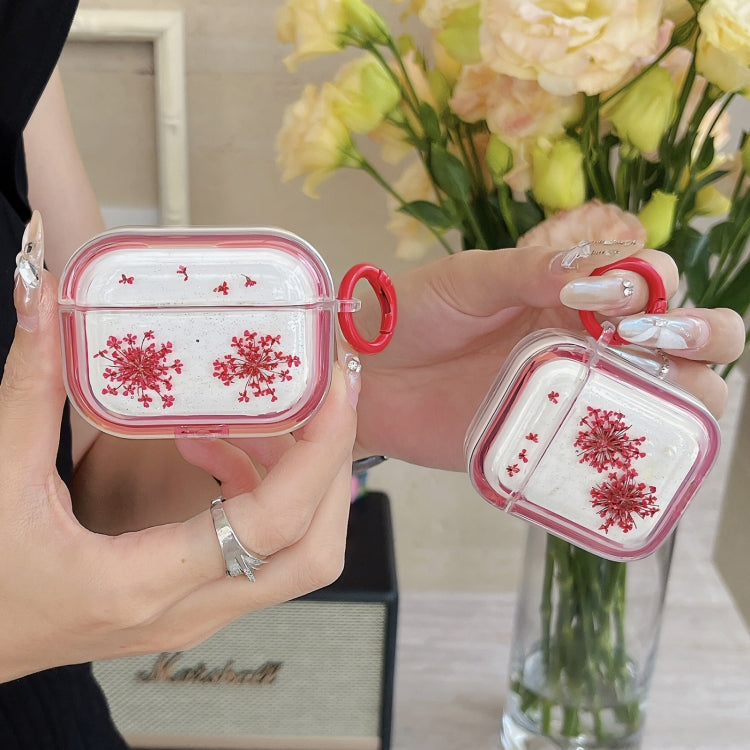 For AirPods Pro 2 Glitter Snowflake Epoxy Dried Flowers Earbuds Box TPU Case(Green) - free shipping - PMC Jewellery - Order now!