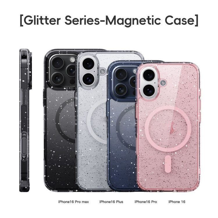 For iPhone 16 Glitter Powder MagSafe Magnetic Phone Case(Transparent) - iPhone 16 Cases by PMC Jewellery | Online Shopping South Africa | PMC Jewellery | Buy Now Pay Later Mobicred