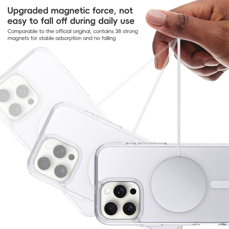 For iPhone 16 Plus Crystal Clear Frosted MagSafe Magnetic Phone Case(Transparent Black) - iPhone 16 Plus Cases by PMC Jewellery | Online Shopping South Africa | PMC Jewellery | Buy Now Pay Later Mobicred