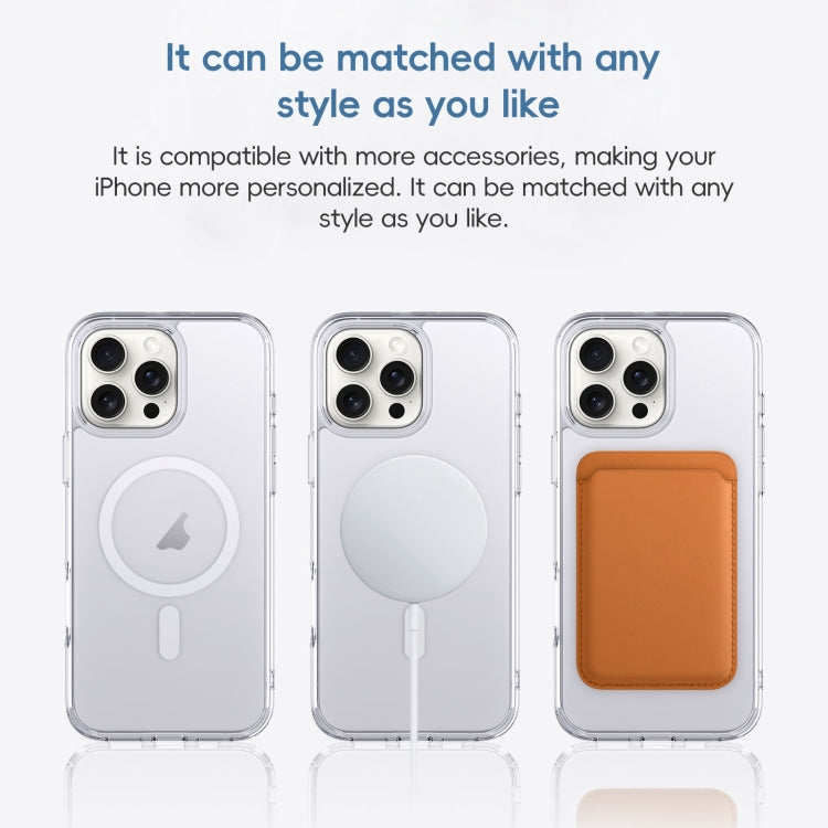 For iPhone 16 Crystal Clear Frosted MagSafe Magnetic Phone Case(Transparent) - iPhone 16 Cases by PMC Jewellery | Online Shopping South Africa | PMC Jewellery | Buy Now Pay Later Mobicred