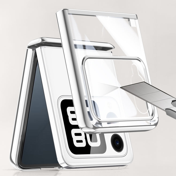 For Huawei nova Flip Integrated Clear Electroplating Spring Hinge Phone Case(Black) - Huawei Cases by PMC TechLife | Online Shopping South Africa | PMC TechLife | Buy Now Pay Later Mobicred