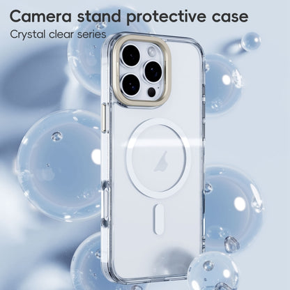 For iPhone 16 Mirror Crystal Clear Lens Holder MagSafe Magnetic Phone Case(Transparent) - iPhone 16 Cases by PMC Jewellery | Online Shopping South Africa | PMC Jewellery | Buy Now Pay Later Mobicred