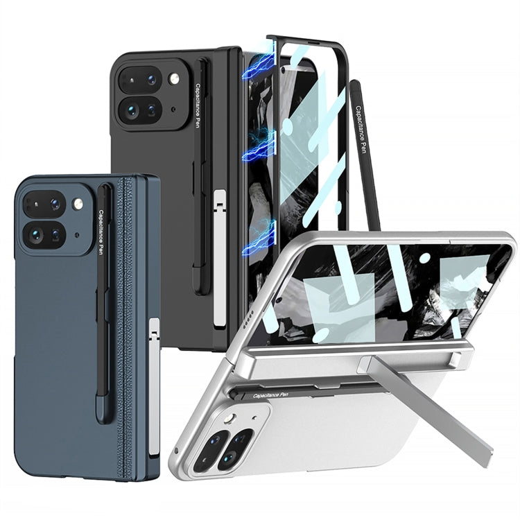 For Google Pixel 9 Pro Fold GKK Integrated Magnetic Full Coverage Flip Phone Case, Included Pen(Silver) - free shipping - PMC Jewellery - Order now!