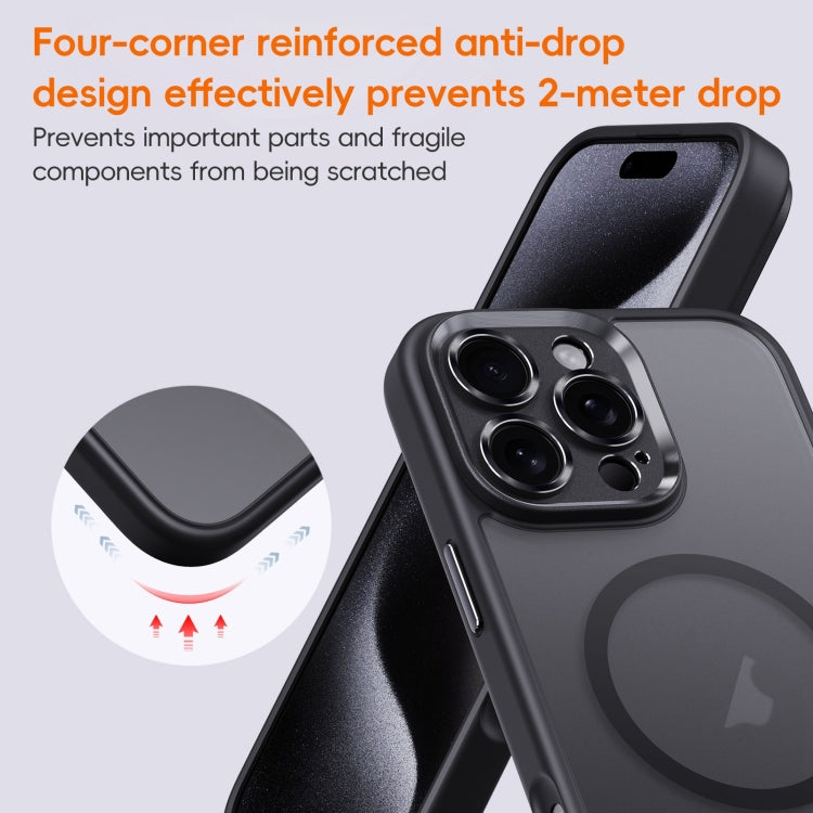 For iPhone 16 Fine Hole Frosted MagSafe Magnetic Phone Case(Black) - free shipping - PMC Jewellery - Order now!