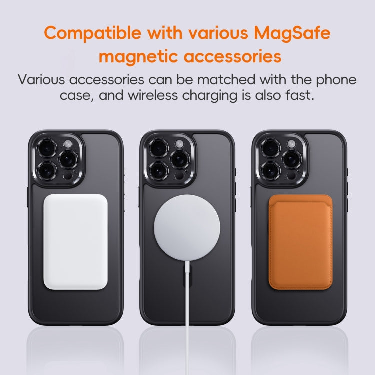 For iPhone 16 Plus Fine Hole Frosted MagSafe Magnetic Phone Case(Black) - free shipping - PMC Jewellery - Order now!