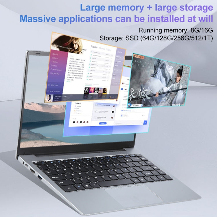 14 inch Windows 11 Laptop, 8GB+1TB, Gen 5th Intel Core i5 CPU, 180 Degree Rotation Axis(Silver) - Others by PMC Jewellery | Online Shopping South Africa | PMC Jewellery | Buy Now Pay Later Mobicred