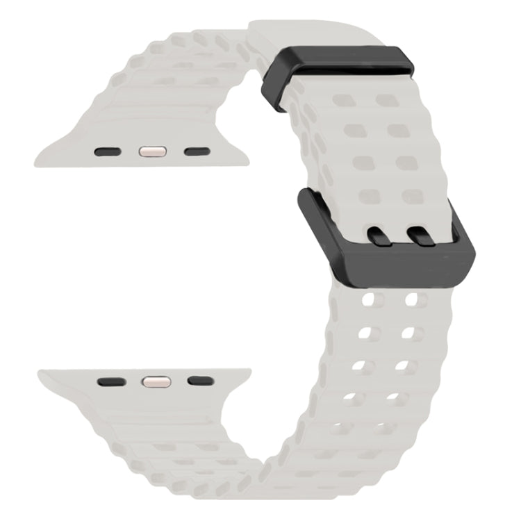 For Apple Watch SE 44mm Ocean Dual-Row Hole Silicone Watch Band(Starlight) - free shipping - PMc TechLife - Order now!