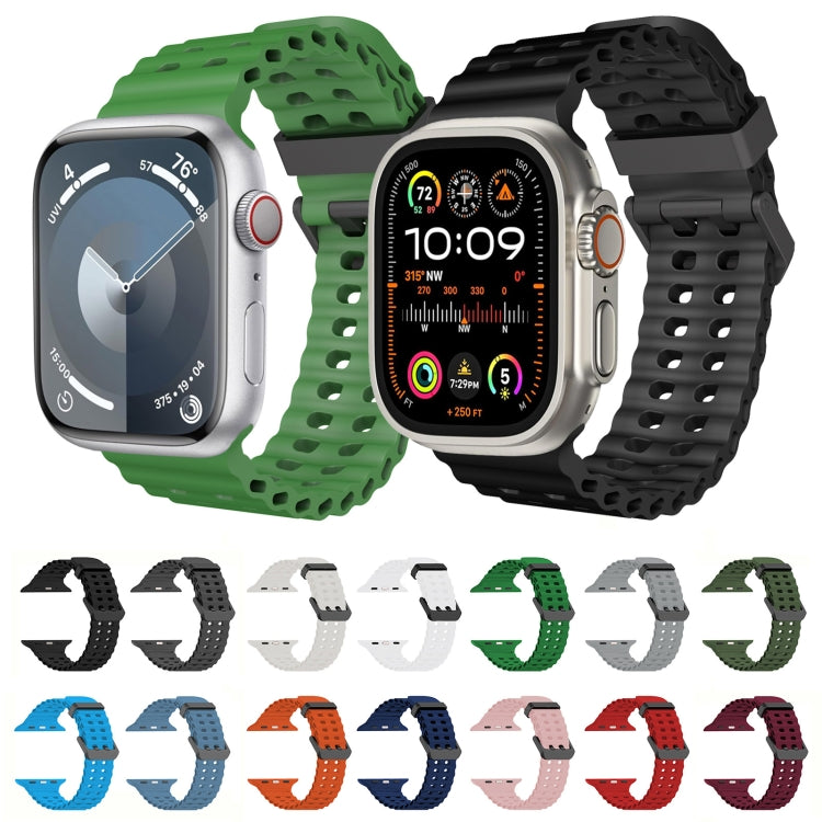 For Apple Watch Ultra 49mm Ocean Dual-Row Hole Silicone Watch Band(White) - free shipping - PMc TechLife - Order now!