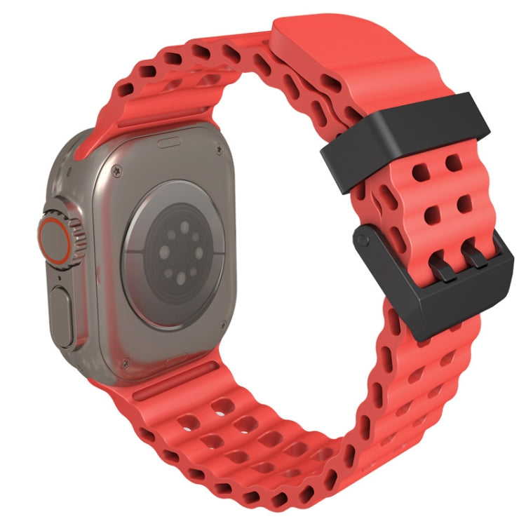 For Apple Watch SE 44mm Ocean Dual-Row Hole Silicone Watch Band(Grey) - free shipping - PMc TechLife - Order now!