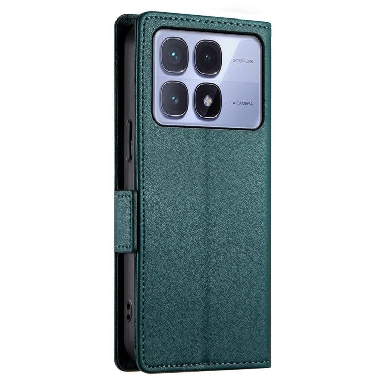 For Redmi K70 Ultra Side Buckle Magnetic Frosted Leather Phone Case(Dark Green) - Xiaomi Cases by PMC Jewellery | Online Shopping South Africa | PMC Jewellery | Buy Now Pay Later Mobicred