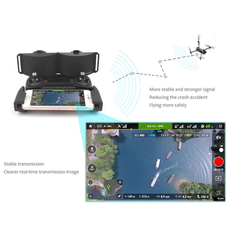 Sunnylife MV-ZC601 For DJI Mavic Air / DJI Mavic Mini Remote Control Hood Mirror Range Extender(Gold) - free shipping - PMC TechLife - Order now!