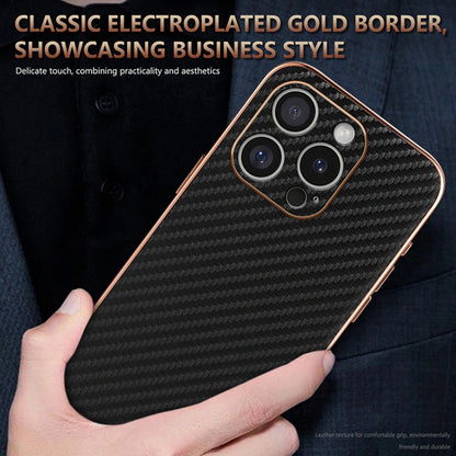 For iPhone 16 Pro Max AZNS Electroplated Edge Carbon Fiber Texture Phone Case(Green) - iPhone 16 Pro Max Cases by AZNS | Online Shopping South Africa | PMC Jewellery | Buy Now Pay Later Mobicred