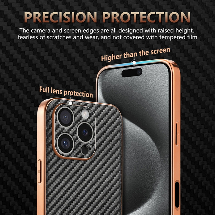 For iPhone 16 Pro AZNS Electroplated Edge Carbon Fiber Texture Phone Case(Green) - iPhone 16 Pro Cases by AZNS | Online Shopping South Africa | PMC Jewellery | Buy Now Pay Later Mobicred