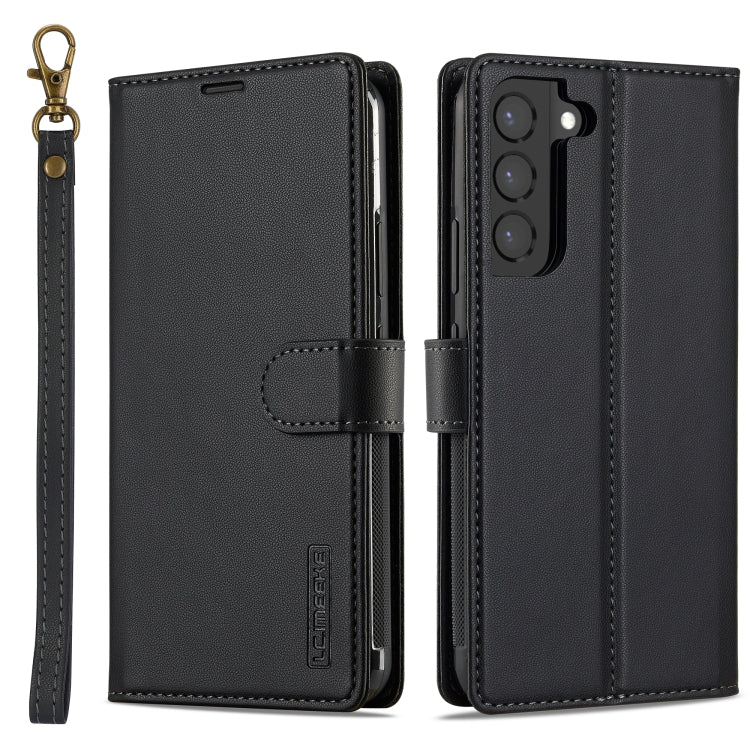 For Samsung Galaxy S22+ 5G LC.IMEEKE L2 Series Detachable Magsafe PU Phone Case with Lanyard(Black) - Galaxy S22+ 5G Cases by LC.IMEEKE | Online Shopping South Africa | PMC Jewellery | Buy Now Pay Later Mobicred