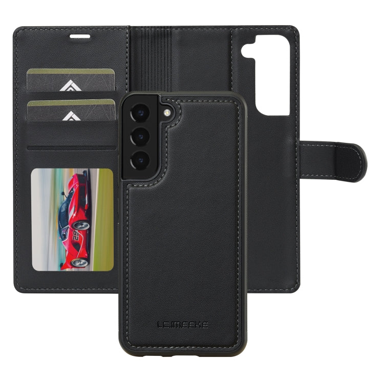 For Samsung Galaxy S22+ 5G LC.IMEEKE L2 Series Detachable Magsafe PU Phone Case with Lanyard(Black) - Galaxy S22+ 5G Cases by LC.IMEEKE | Online Shopping South Africa | PMC Jewellery | Buy Now Pay Later Mobicred