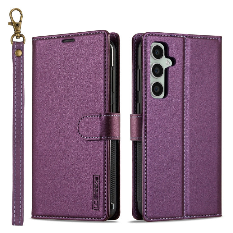 For Samsung Galaxy S24+ 5G LC.IMEEKE L2 Series Detachable Magsafe PU Phone Case with Lanyard(Purple) - Galaxy S24+ 5G Cases by LC.IMEEKE | Online Shopping South Africa | PMC Jewellery | Buy Now Pay Later Mobicred