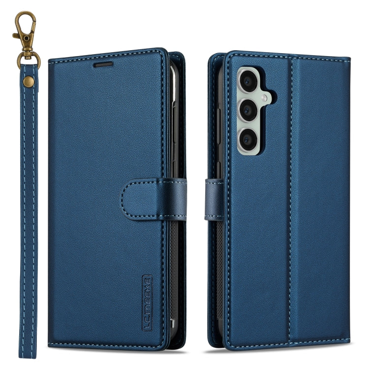 For Samsung Galaxy A55 5G LC.IMEEKE L2 Series Detachable Magsafe PU Phone Case with Lanyard(Blue) - Galaxy Phone Cases by LC.IMEEKE | Online Shopping South Africa | PMC Jewellery | Buy Now Pay Later Mobicred