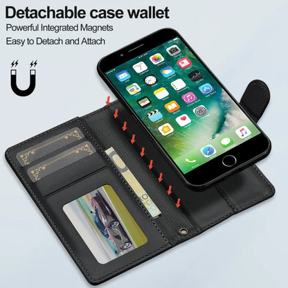 For iPhone 7 / 8 / SE 2020 2022 LC.IMEEKE L2 Series Detachable Magsafe PU Phone Case with Lanyard(Black) - iPhone SE 2022 / 2020 / 8 / 7 Cases by LC.IMEEKE | Online Shopping South Africa | PMC Jewellery | Buy Now Pay Later Mobicred