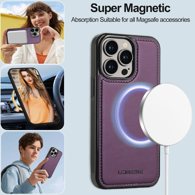 For iPhone 13 Pro Max LC.IMEEKE L2 Series Detachable Magsafe PU Phone Case with Lanyard(Purple) - iPhone 13 Pro Max Cases by LC.IMEEKE | Online Shopping South Africa | PMC Jewellery | Buy Now Pay Later Mobicred