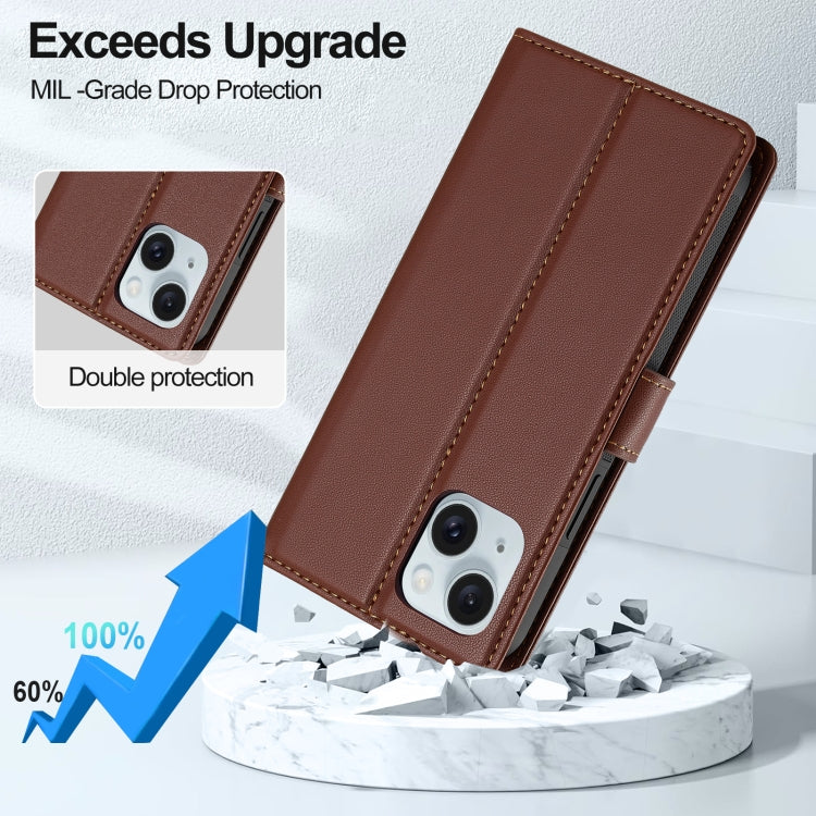 For iPhone 13 LC.IMEEKE L2 Series Detachable Magsafe PU Phone Case with Lanyard(Brown) - iPhone 13 Cases by LC.IMEEKE | Online Shopping South Africa | PMC Jewellery | Buy Now Pay Later Mobicred