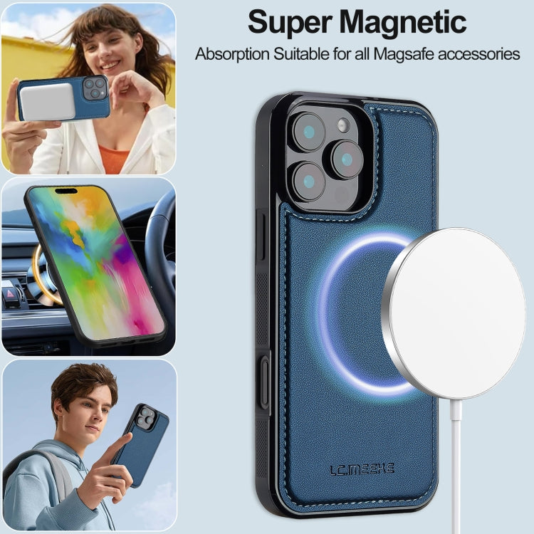 For iPhone 16 Pro Max LC.IMEEKE L2 Series Detachable Magsafe PU Phone Case with Lanyard(Blue) - iPhone 16 Pro Max Cases by LC.IMEEKE | Online Shopping South Africa | PMC Jewellery | Buy Now Pay Later Mobicred