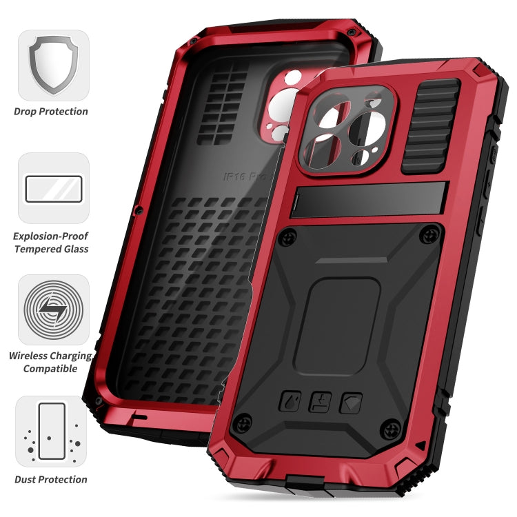 For iPhone 16 Pro R-JUST Life Waterproof Dustproof Shockproof Phone Case(Red) - iPhone 16 Pro Cases by R-JUST | Online Shopping South Africa | PMC Jewellery | Buy Now Pay Later Mobicred