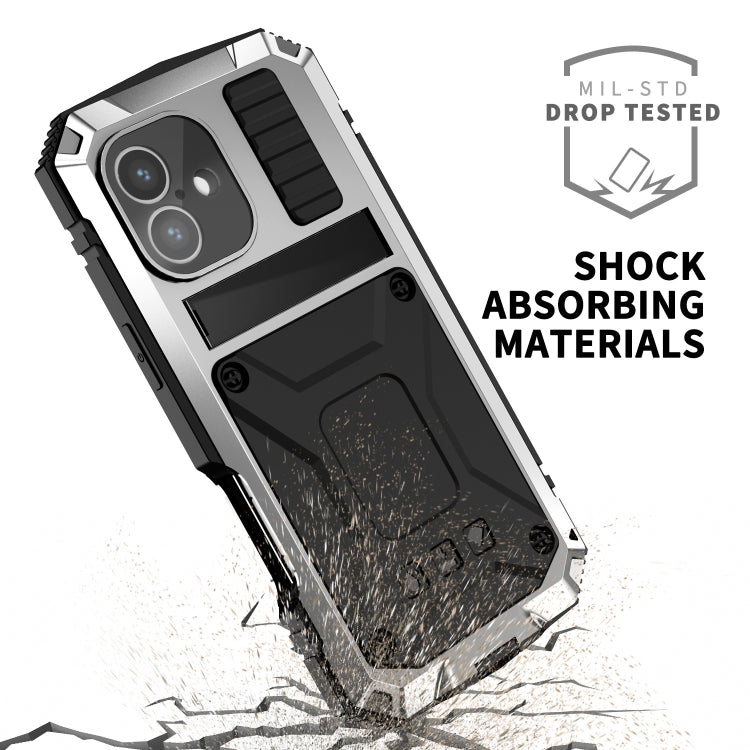 For iPhone 16 Plus R-JUST Life Waterproof Dustproof Shockproof Phone Case(Silver) - iPhone 16 Plus Cases by R-JUST | Online Shopping South Africa | PMC Jewellery | Buy Now Pay Later Mobicred