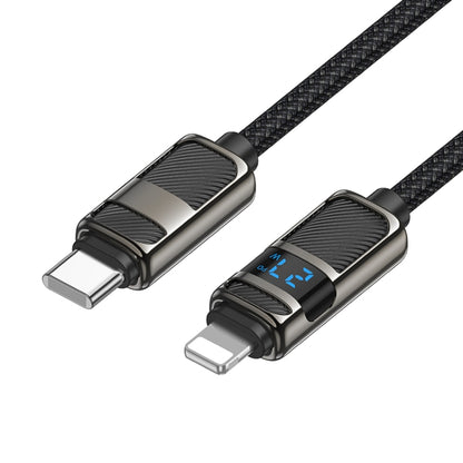 hoco U137 USB-C / Type-C to 8 Pin Line PD Charging Data Cable with Display, Length:1.2m(Black) - 2 in 1 Cable by hoco | Online Shopping South Africa | PMC Jewellery | Buy Now Pay Later Mobicred