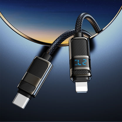 hoco U137 USB-C / Type-C to 8 Pin Line PD Charging Data Cable with Display, Length:1.2m(Black) - 2 in 1 Cable by hoco | Online Shopping South Africa | PMC Jewellery | Buy Now Pay Later Mobicred