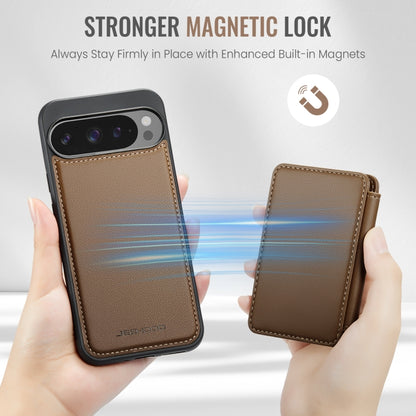 For Google Pixel 9 Pro XL JEEHOOD J05 Business Magnetic Style RFID Leather Phone Case(Brown) - Google Cases by JEEHOOD | Online Shopping South Africa | PMC Jewellery | Buy Now Pay Later Mobicred