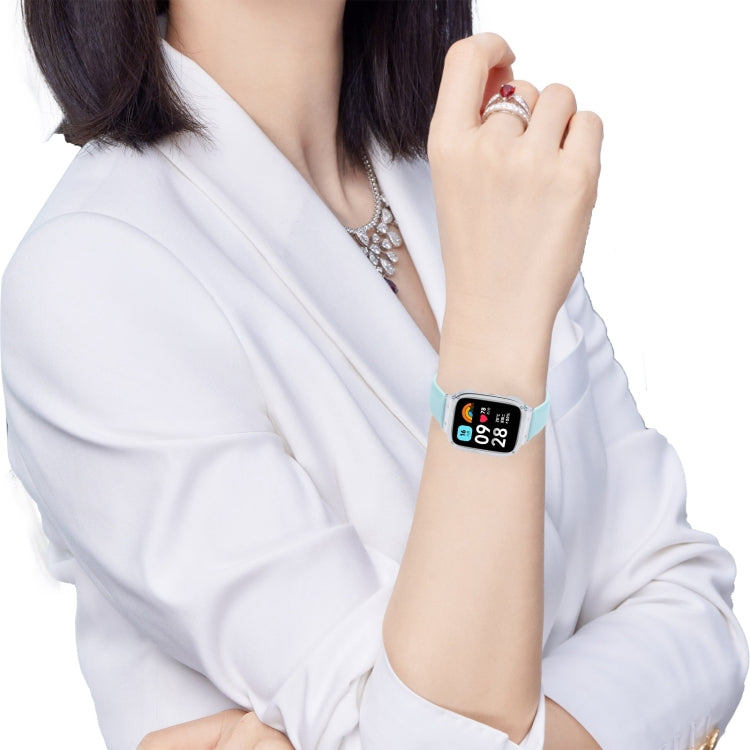 For Redmi Watch 3 Lite Metal Frame Integrated Genuine Leather Watch Band(White) - free shipping - PMc TechLife - Order now!