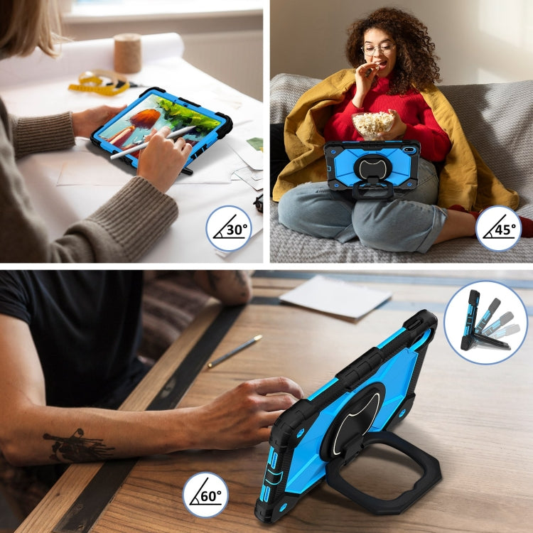 For Huawei Matepad SE 11 2024 Contrast Color Robot Silicone Hybrid PC Tablet Case(Black Blue) - Huawei by PMC Jewellery | Online Shopping South Africa | PMC Jewellery | Buy Now Pay Later Mobicred