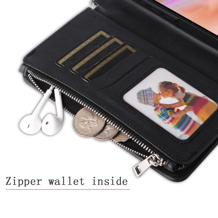 For iPhone 16 Plus Solid Color 2 in 1 Zipper Shockproof Phone Case(Black) - free shipping - PMC Jewellery - Order now!