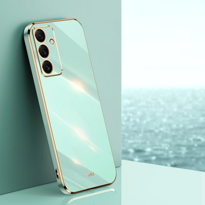 For Samsung Galaxy S24 FE 5G XINLI Straight 6D Plating Gold Edge TPU Phone Case(Mint Green) - Galaxy S24 FE 5G Cases by XINLI | Online Shopping South Africa | PMC Jewellery | Buy Now Pay Later Mobicred