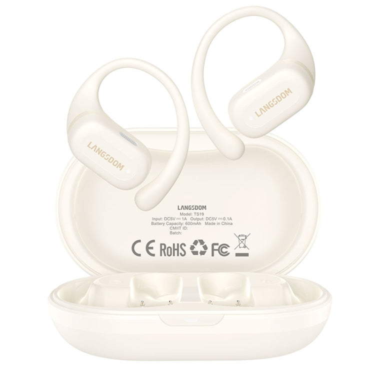 Langsdom TS19 Ear-mounted ENC Noise Reduction Wireless Bluetooth Earphone(White) - free shipping - PMC Jewellery - Order now!