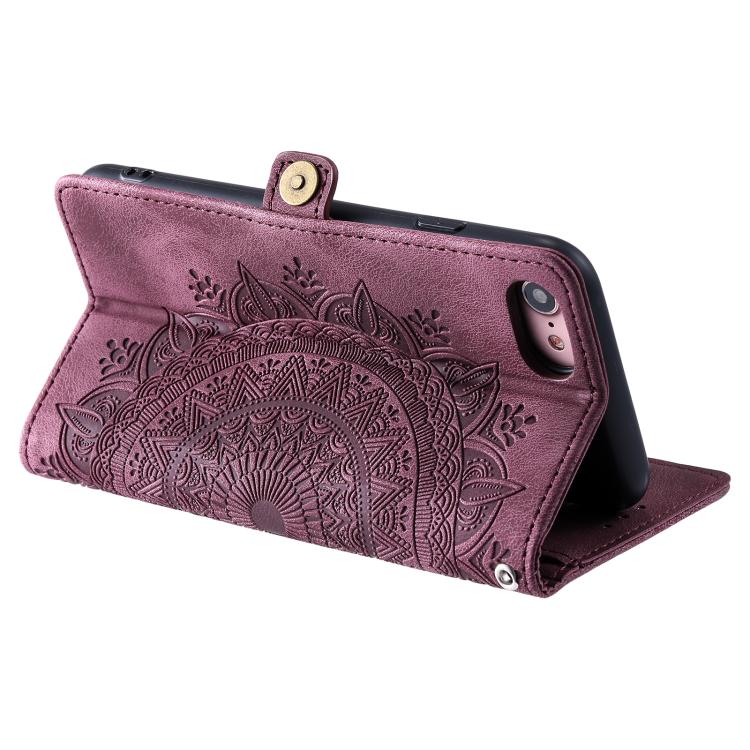 For iPhone 16e Skin Feel Totem Embossed Leather Phone Case(Wine Red) - free shipping - PMC TechLife - Order now!
