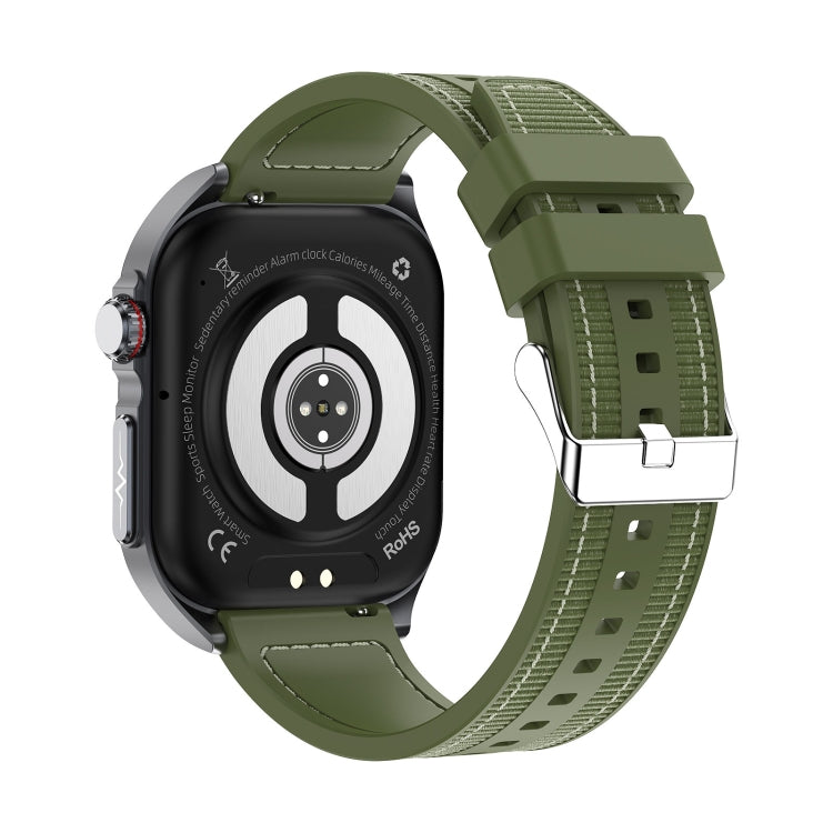 ET585 2.04 inch Nylon Strap IP68 Waterproof Smart Watch, Support ECG / Blood Composition Measurement(Green) - Smart Watches by PMC Jewellery | Online Shopping South Africa | PMC Jewellery | Buy Now Pay Later Mobicred