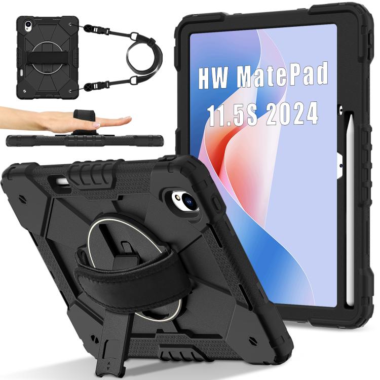 For Huawei MatePad 11.5 S Contrast Color Robot Silicone Hybrid PC Tablet Case(Black) - free shipping - PMC TechLife - Order now!
